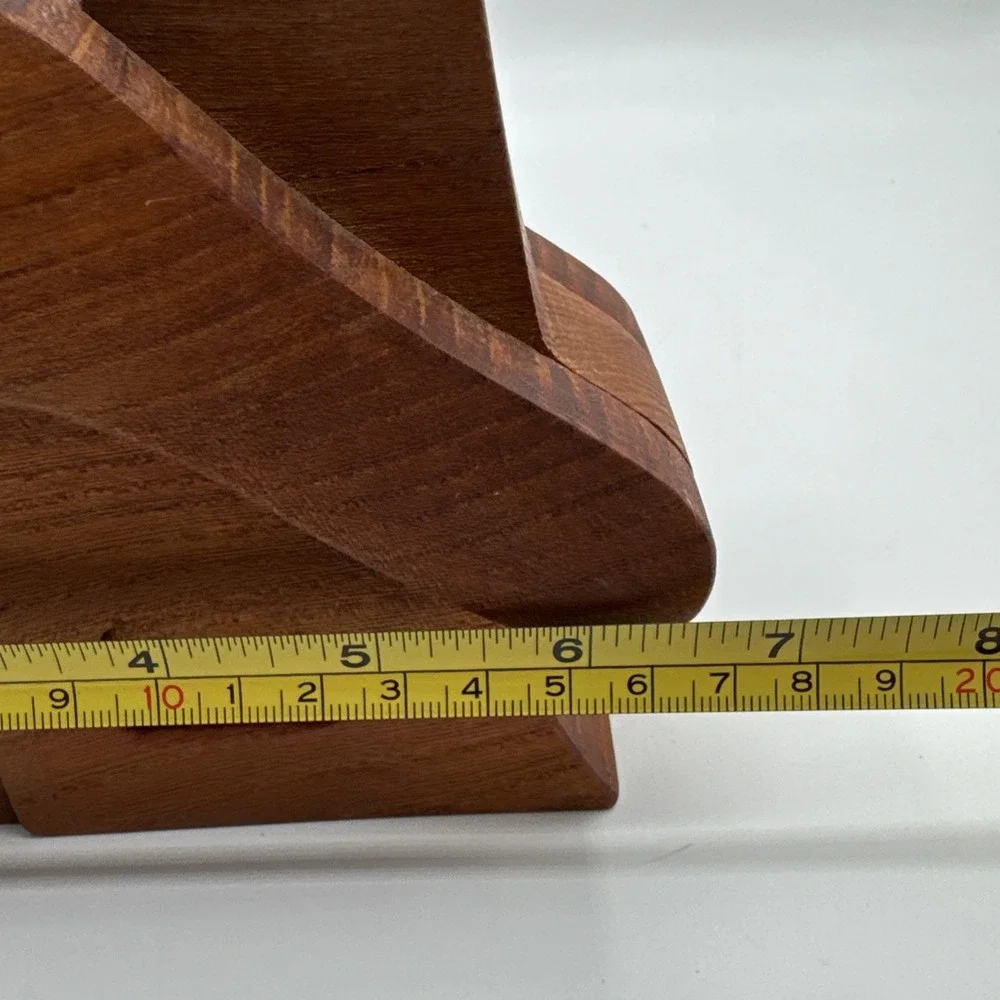 Vintage Handcrafted Teak Wood Log Cabin House Coin Bank Piggy Bank Minimalist 5" - Picture 10 of 11